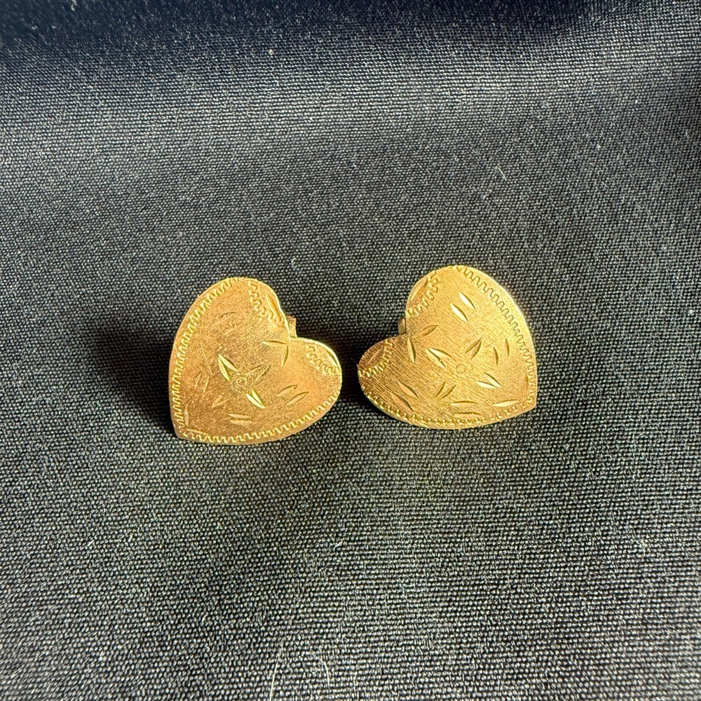 Gold Heart-Shaped Earrings
